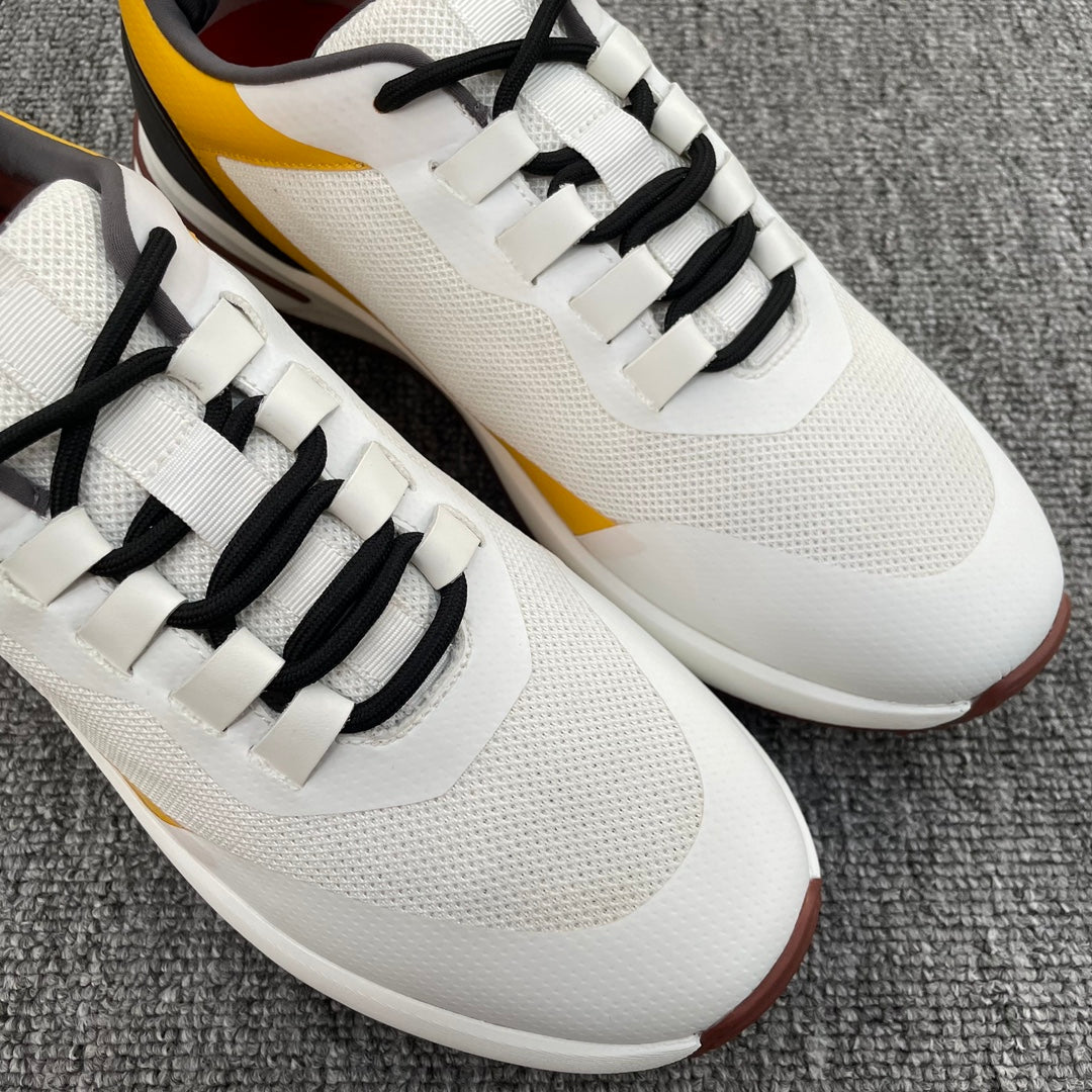 LP BRUNELLO SNEAKERS MULTI-WHITE AND YELLOW MESH CALFSKIN