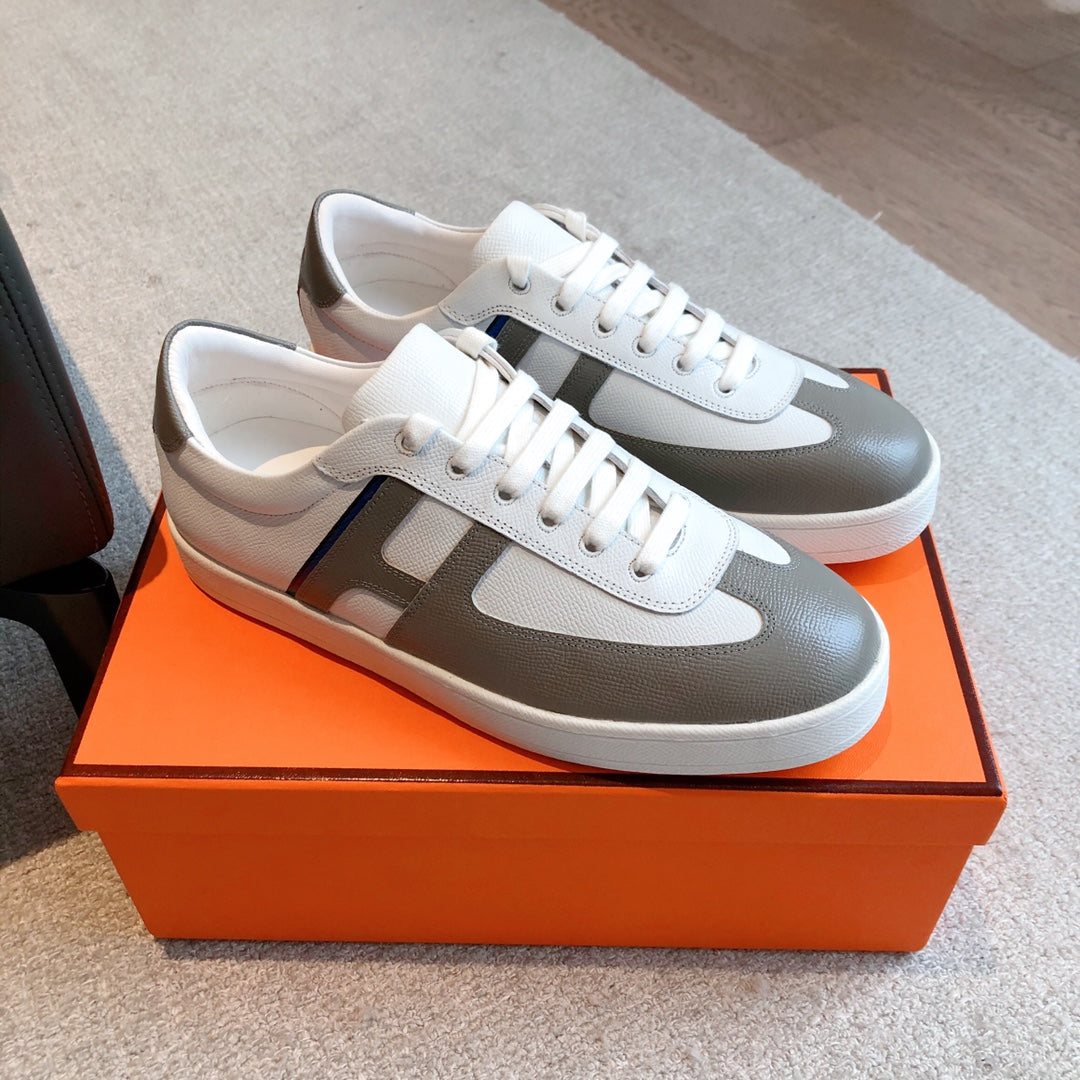 HM BOOMERANG SNEAKER WHITE AND CEDAR CALFSKIN