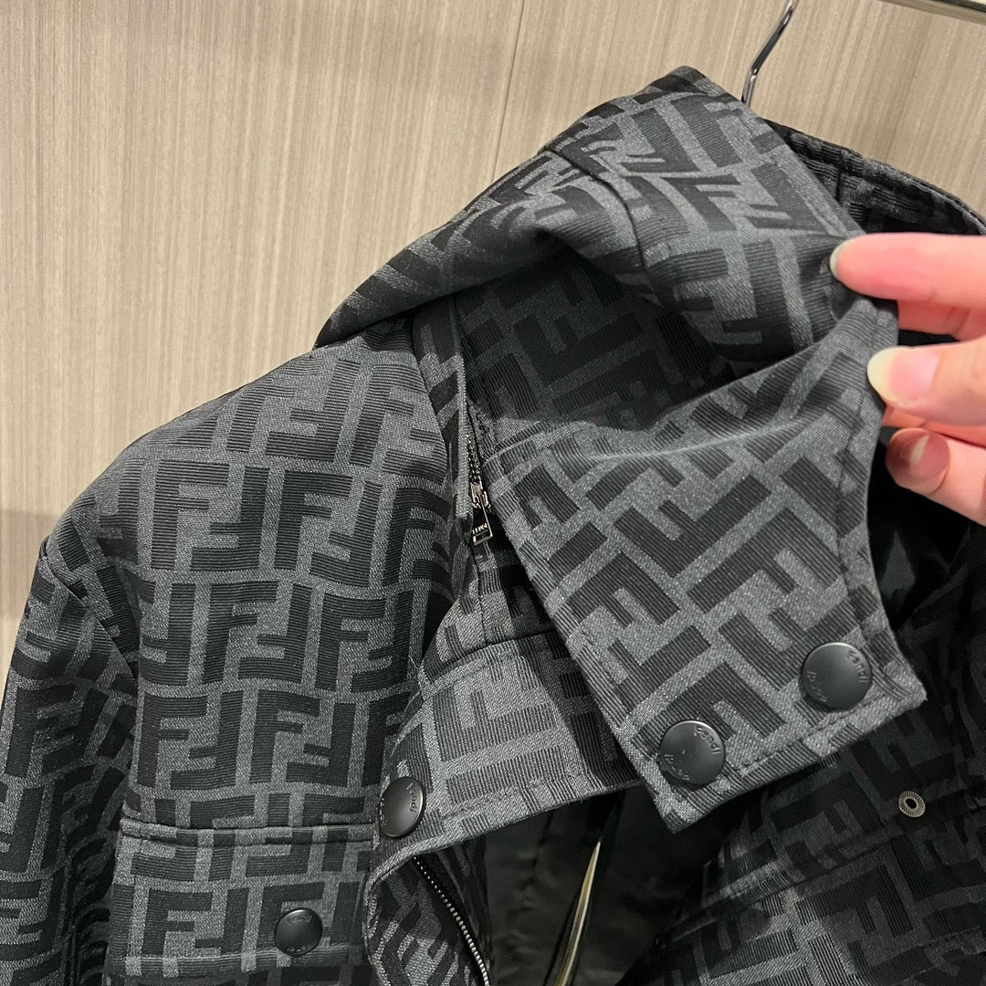 Fendi Short Monogram Jacket Black Polyester