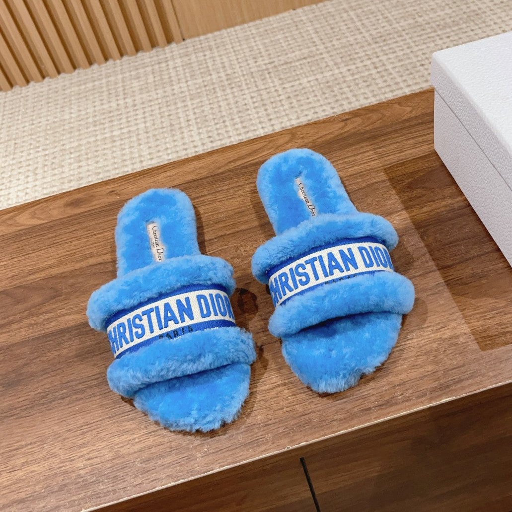 CD Dway Slide Sky Blue Fleece Lining And Canvas Fabric