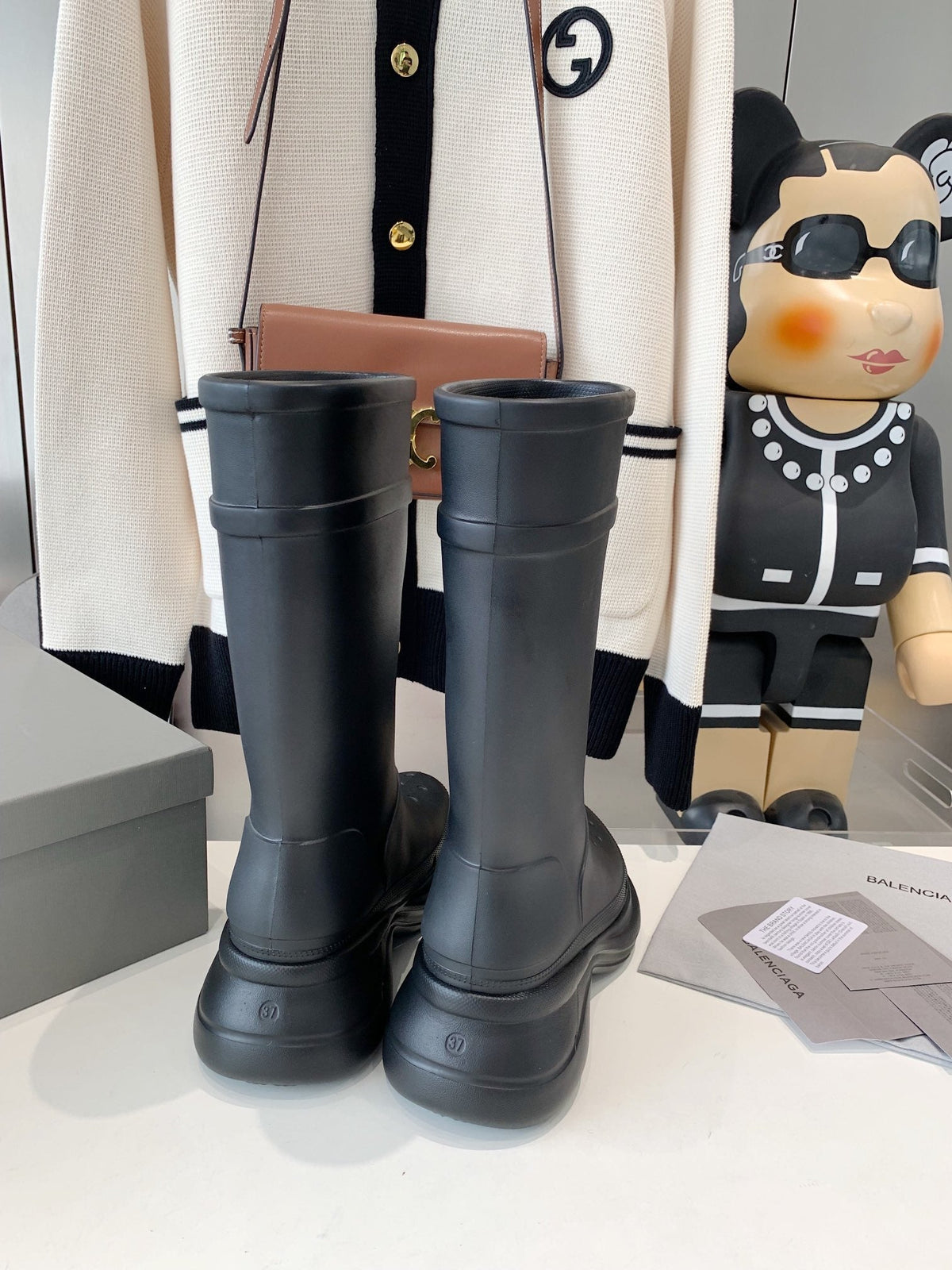 CROCS BOOTS IN BLACK RUBBER
