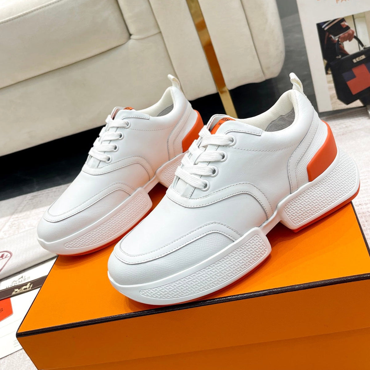 HM Giga Sneaker White Calfskin 206282