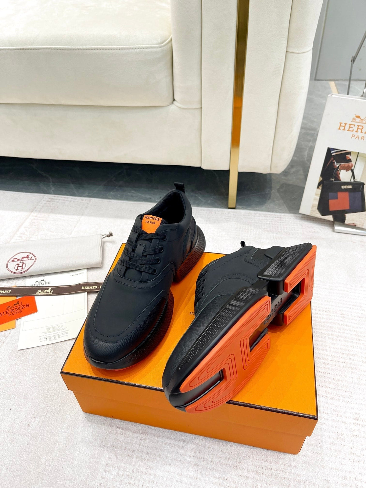 HM Giga Sneaker Black Calfskin 206281