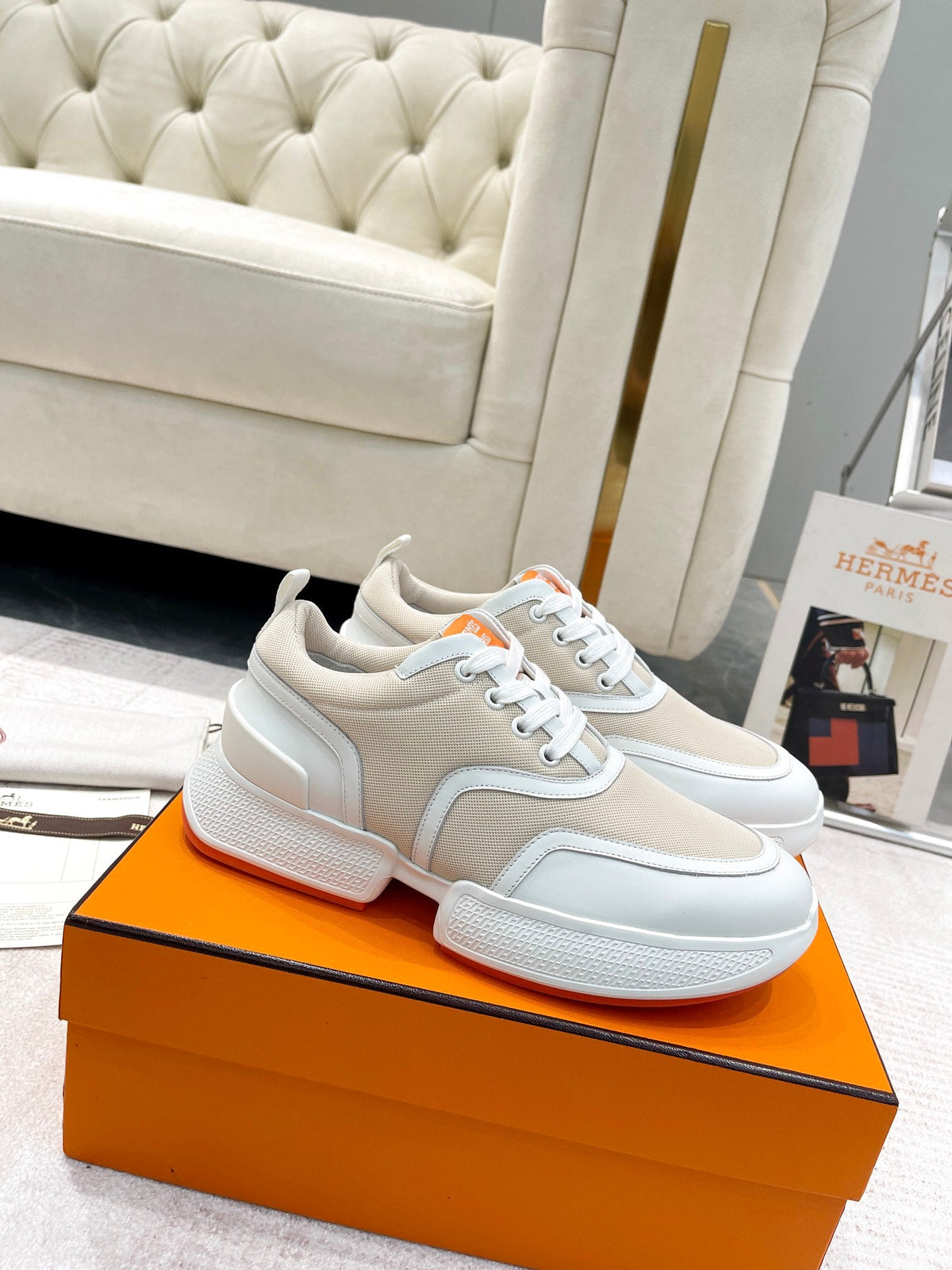 HM Giga Sneaker Light Fawn Beige Fabric 206298
