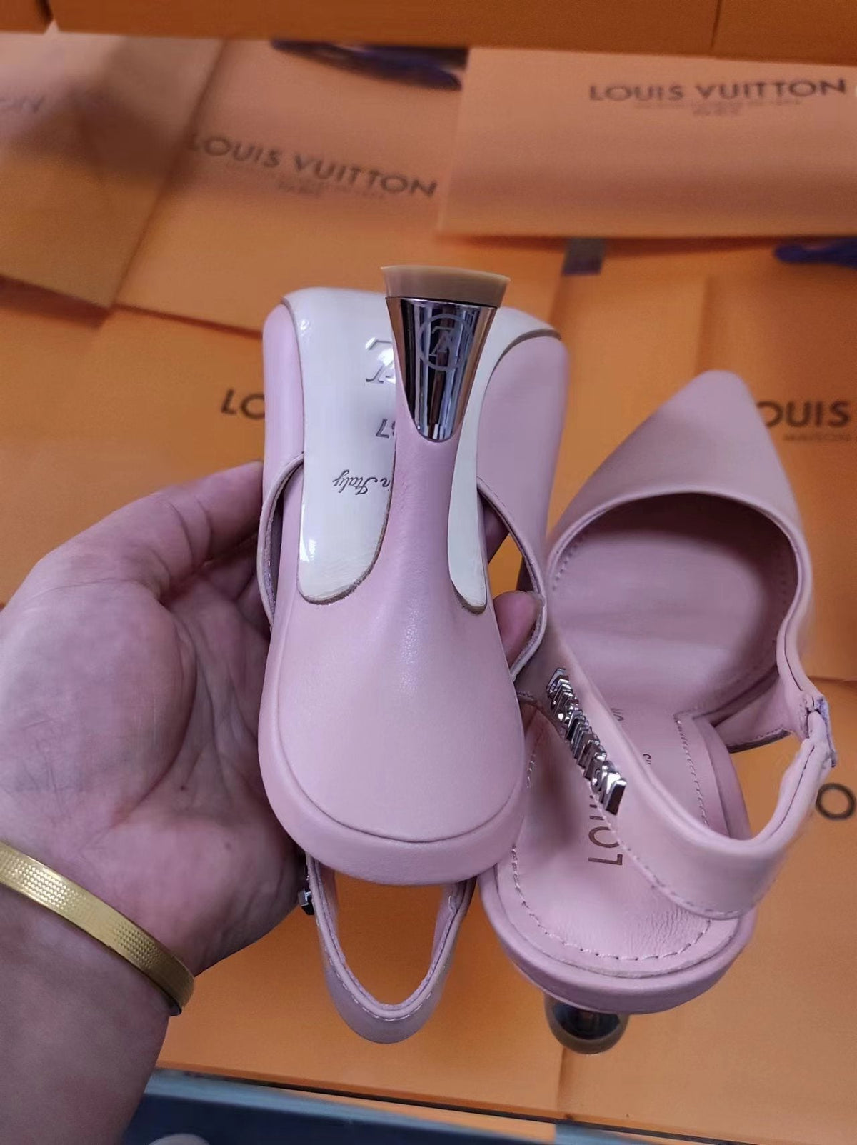 LV Spake Slingback 8.5CM Lilac Purple Calfskin 218277