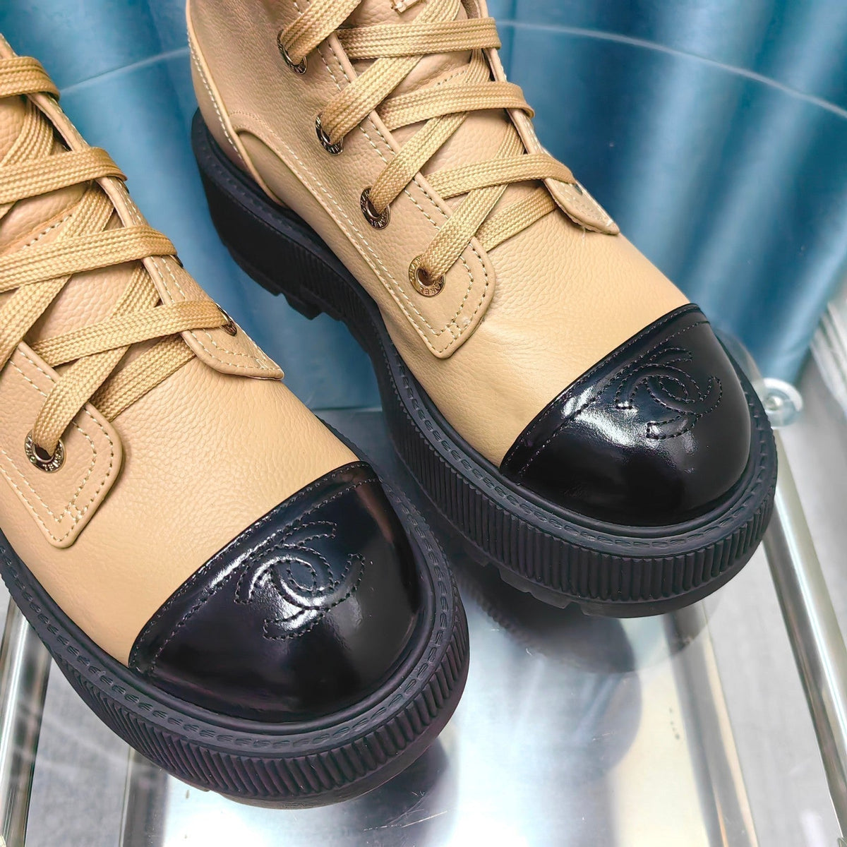 CC Ankle Boots Beige Lambskin