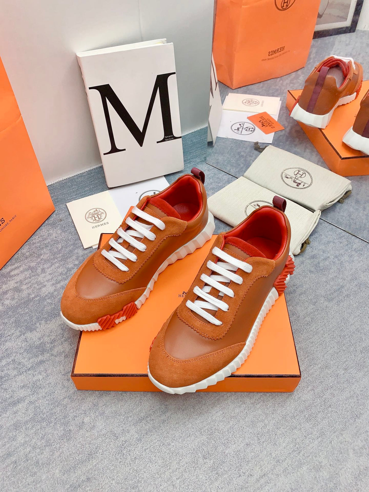 HM Bouncing Sneaker In Brown Lambskin 106427