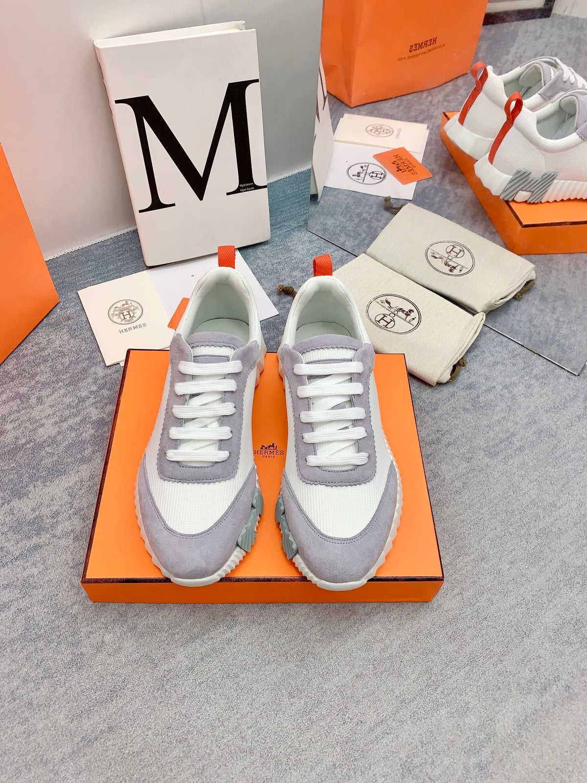 HM Bouncing Sneaker In Grey Mesh Fabric 106455