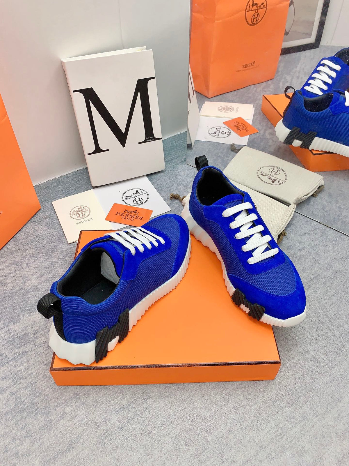 HM Bouncing Sneaker In Blue Mesh Fabric 106457