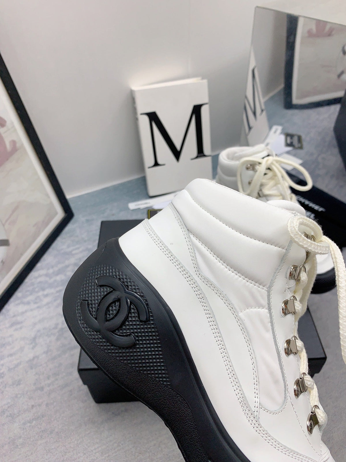 CC Sneaker Boots In White Calfskin 148771