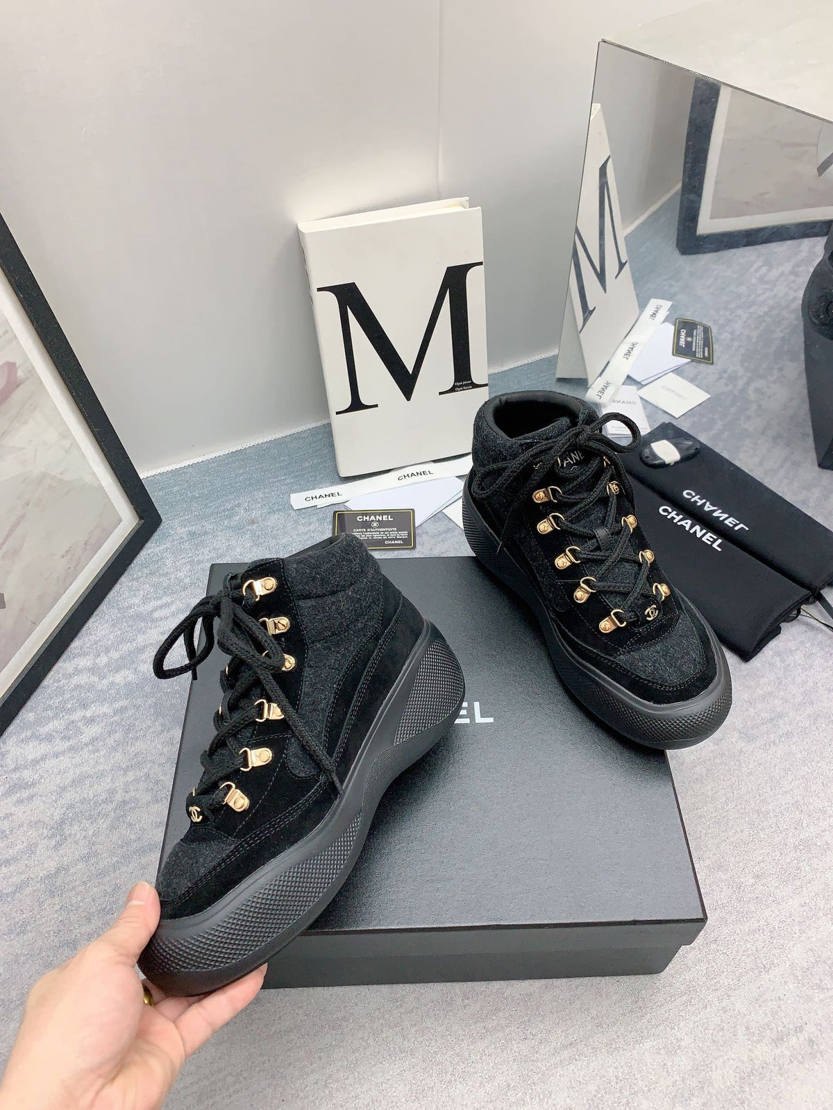 CC Sneaker Boots In Black Suede 148773