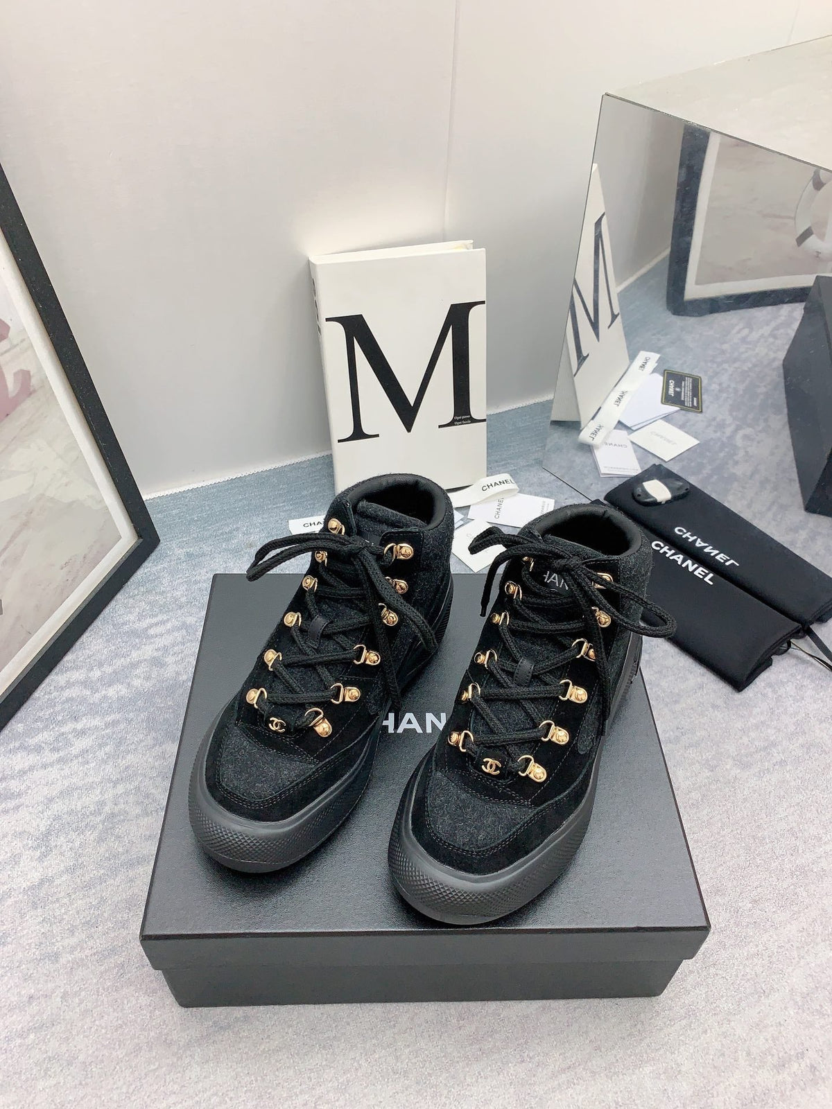 CC Sneaker Boots In Black Suede 148773