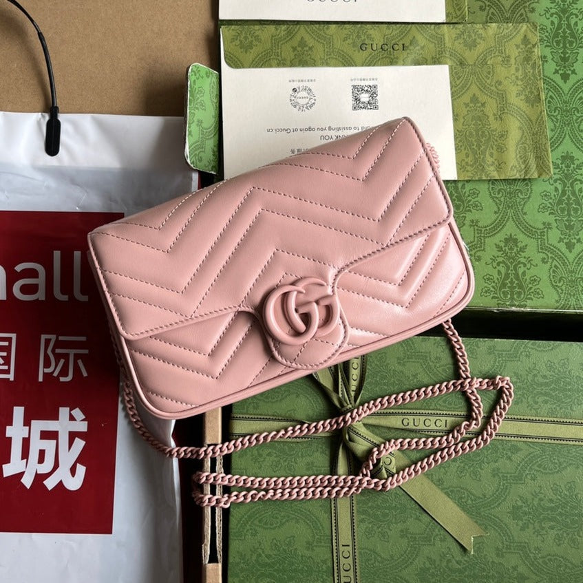 gg marmont 21cm all pink calfskin