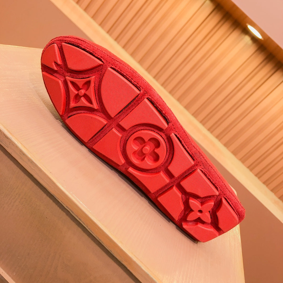 LV LOAFER IN CRIMSON RED MONOGRAM DENIM WITH BOW