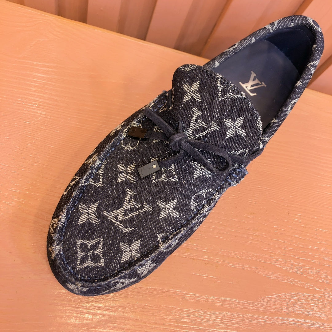 LV LOAFER IN MIDNIGHT BLUE MONOGRAM DENIM WITH BOW