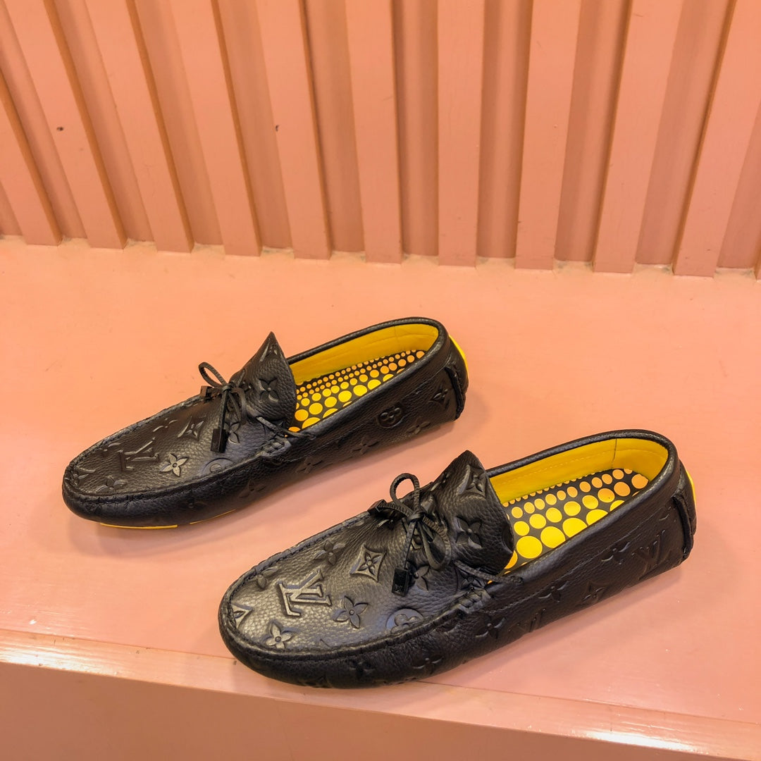 LV LOAFER IN BLACK EMBOSSED CALFSKIN