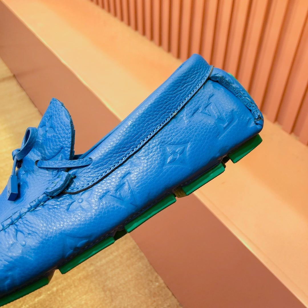 LV LOAFER IN COBALT BLUE EMBOSSED CALFSKIN