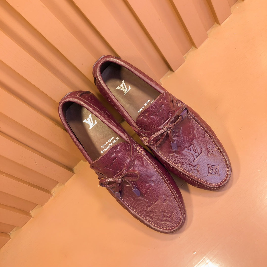 LV LOAFER IN JAM PURPLE EMBOSSED CALFSKIN