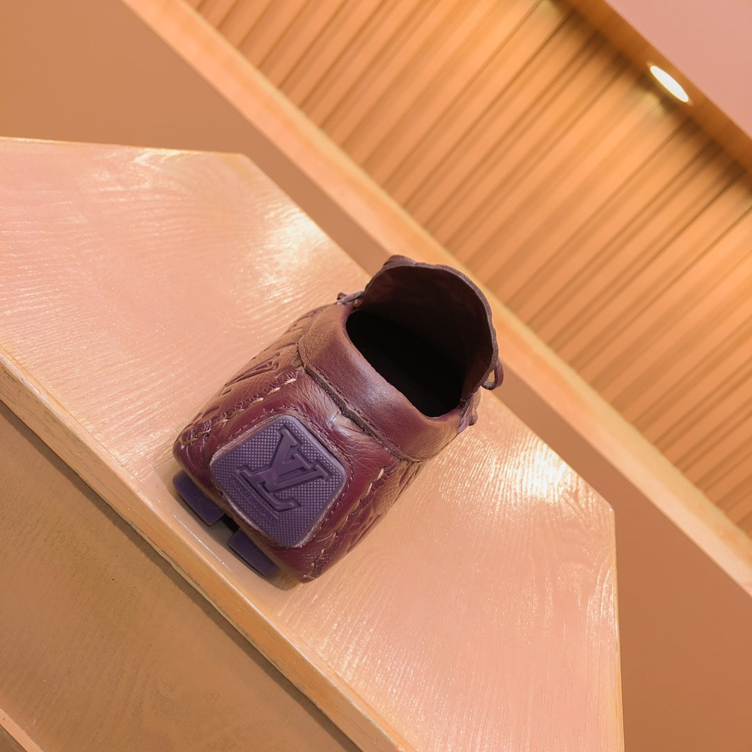 LV LOAFER IN JAM PURPLE EMBOSSED CALFSKIN