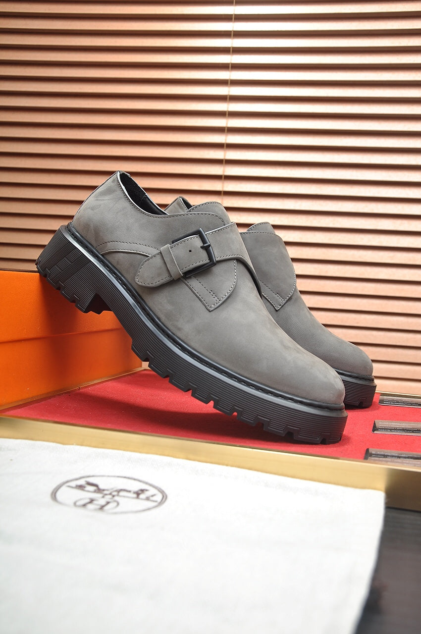 HM MONK STRAP GRAY SUEDE