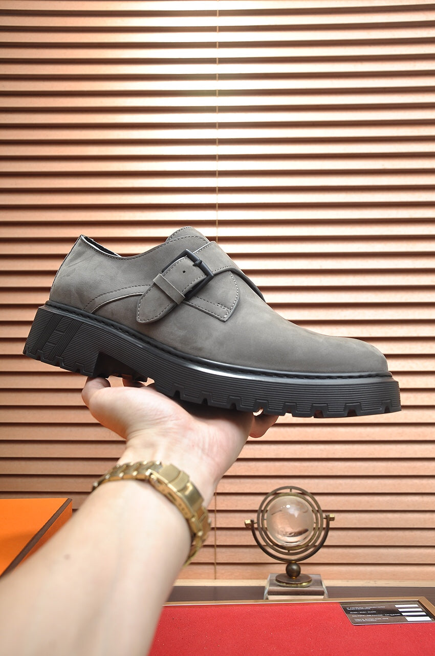 HM MONK STRAP GRAY SUEDE
