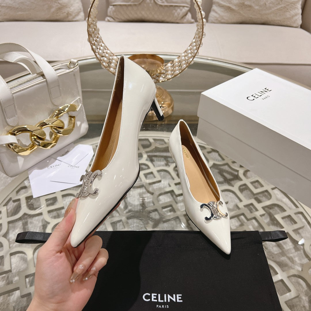 HIGH-HEELS 5 CM IN WHITE CALFSKIN