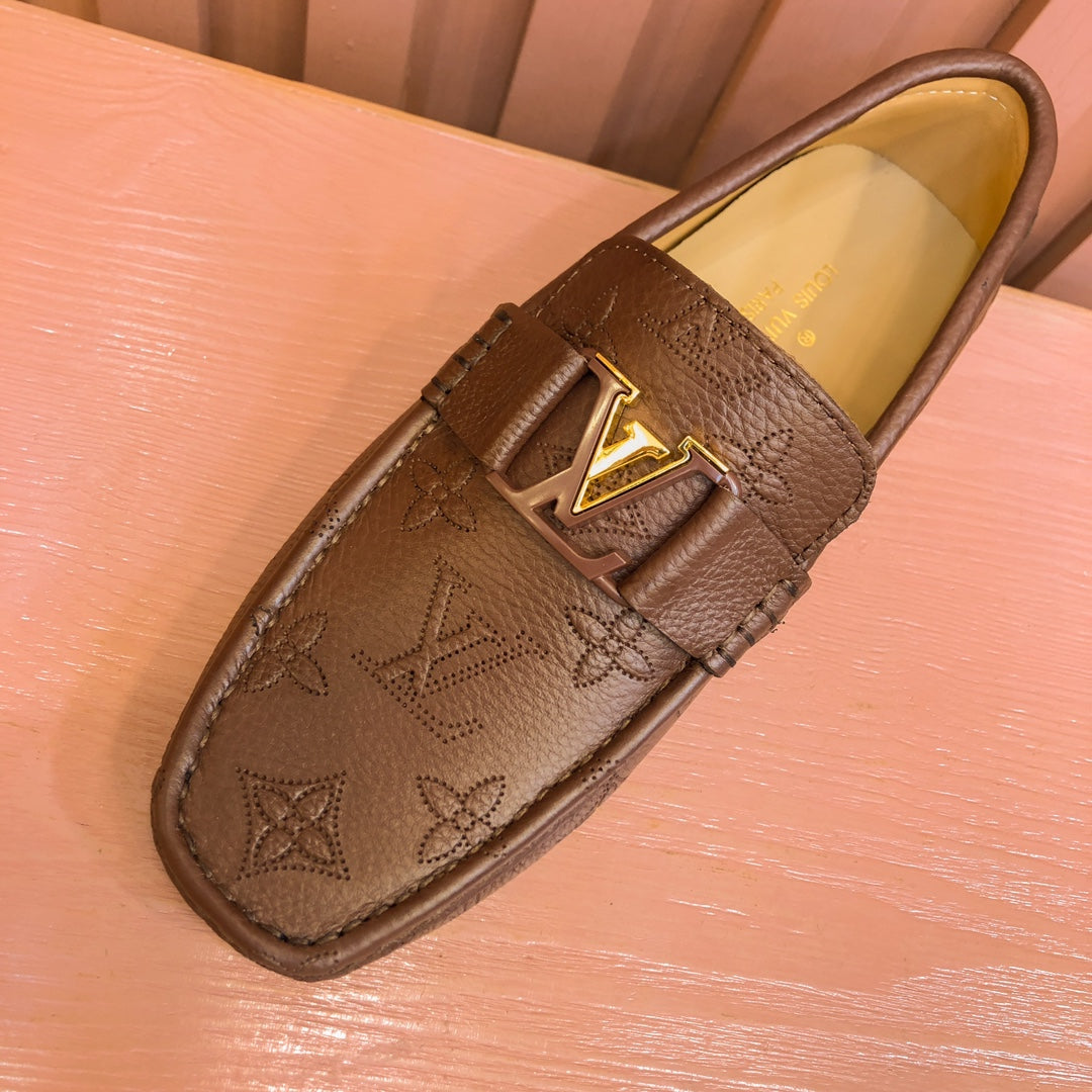 LV LOAFER IN CHOCOLATE BROWN MONOGRAM CALFSKIN