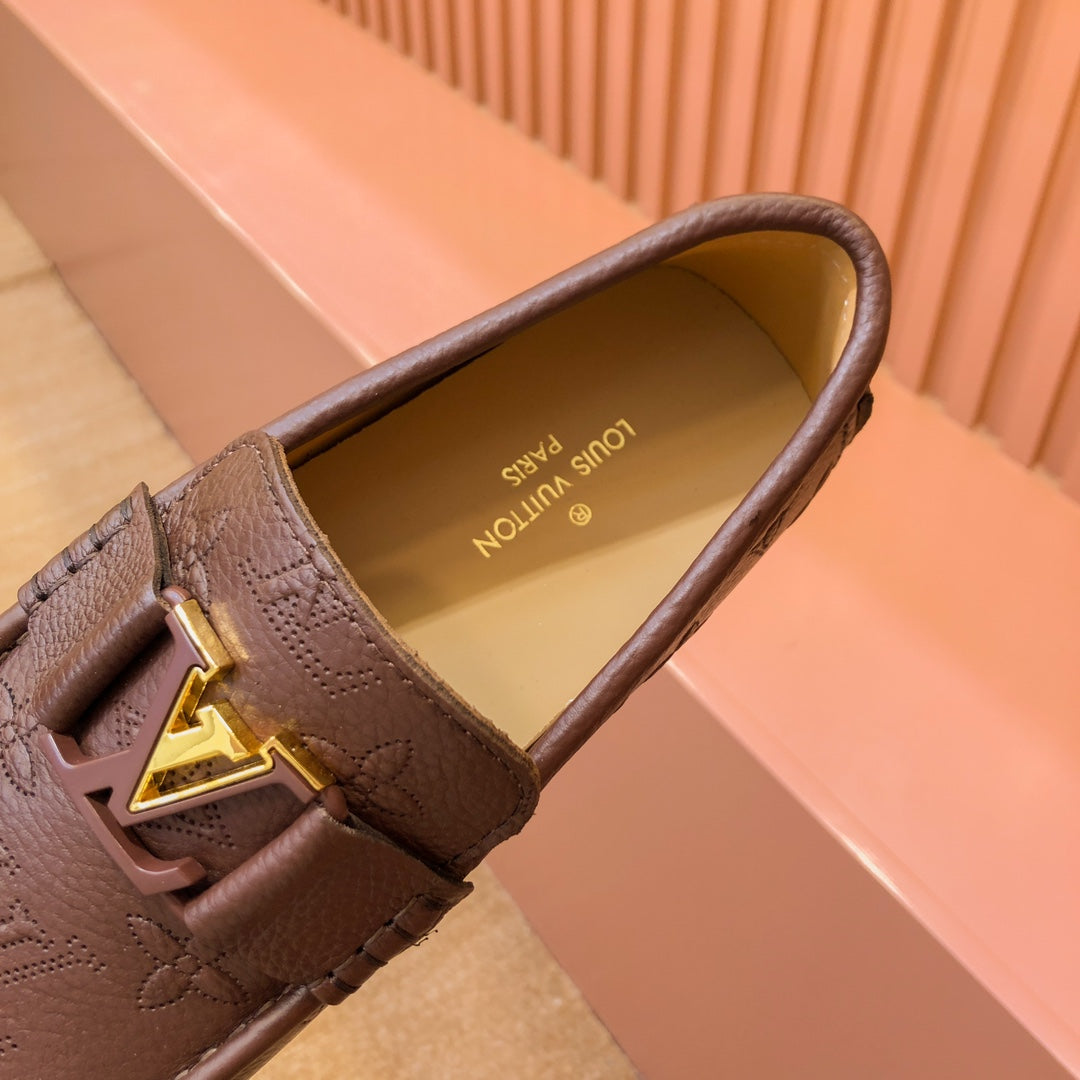 LV LOAFER IN CHOCOLATE BROWN MONOGRAM CALFSKIN