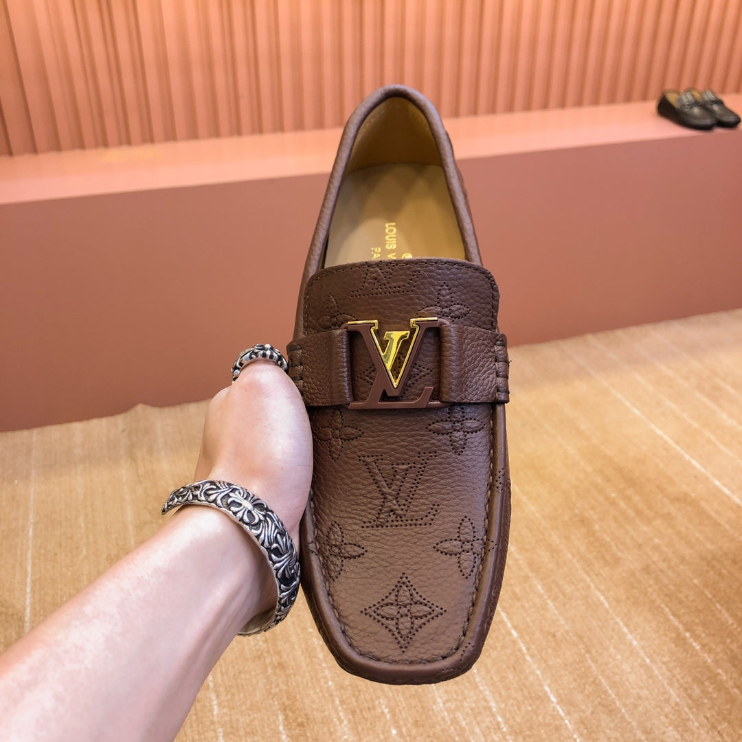 LV LOAFER IN CHOCOLATE BROWN MONOGRAM CALFSKIN