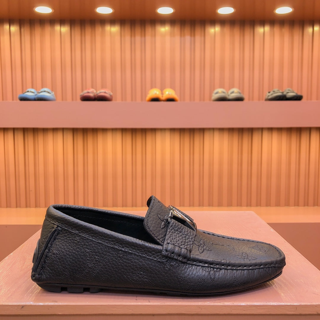 LV LOAFER IN BLACK MONOGRAM CALFSKIN