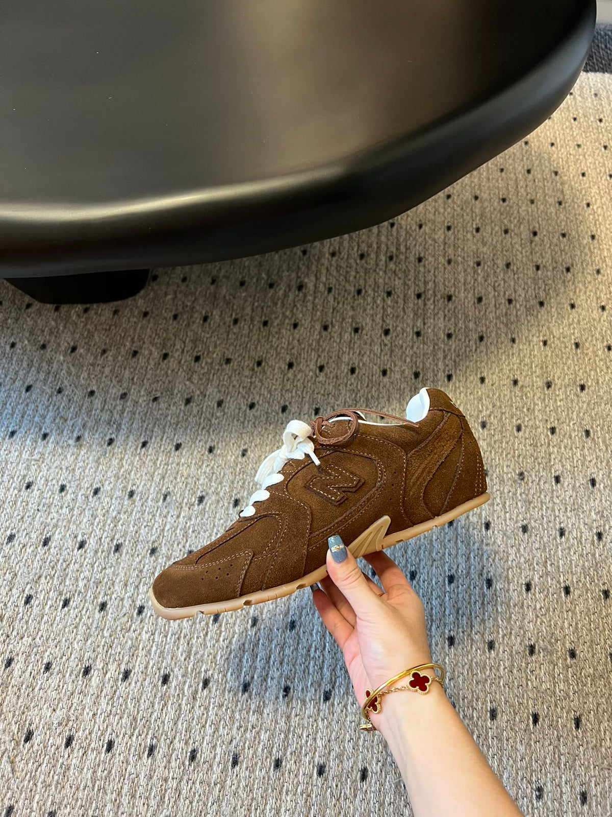 Miu Balance 530 Sneaker Chestnut Brown Suede