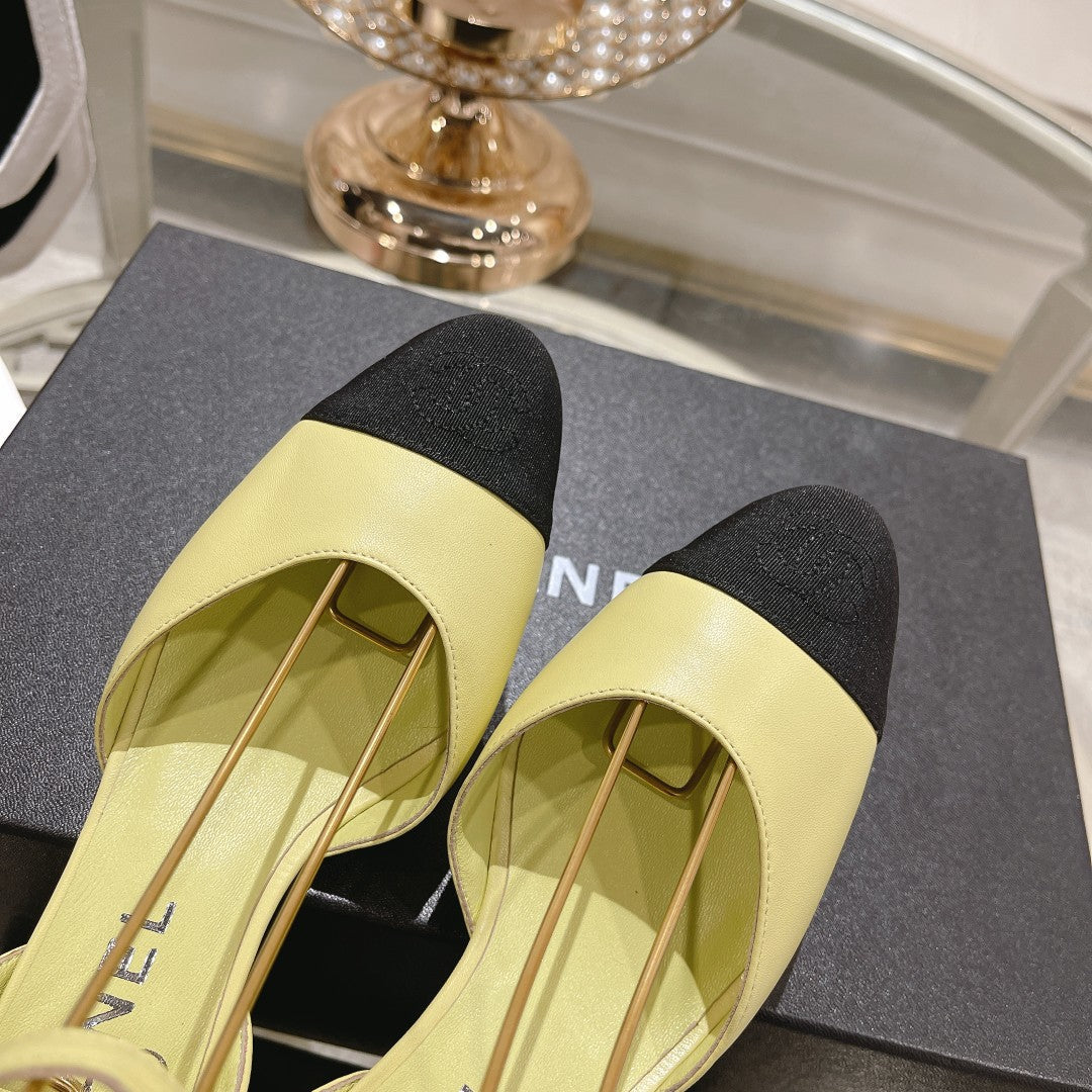 high slingbacks lime lambskin grosgrain