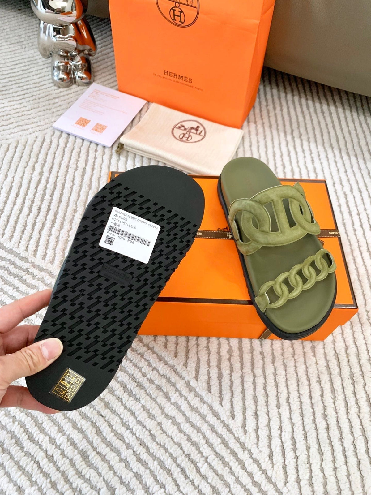 HM Extra sandal Khaki Green Suede 963522