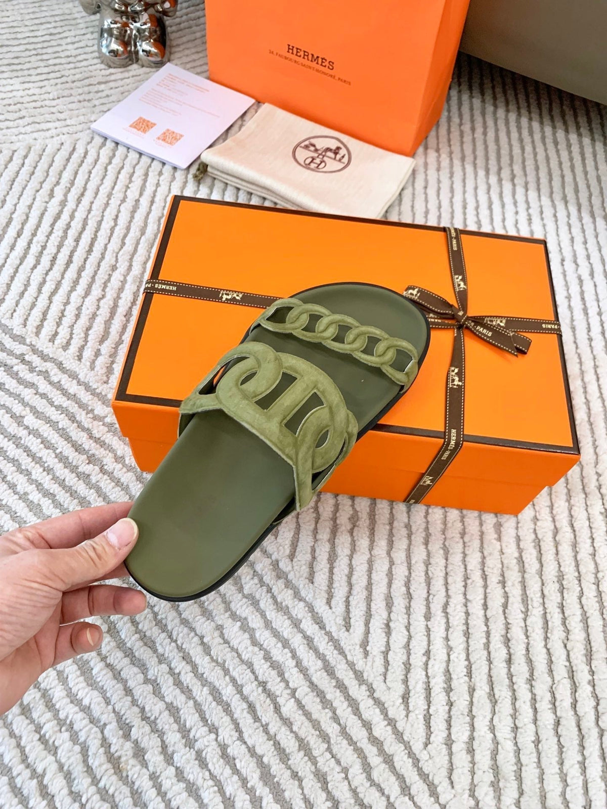 HM Extra sandal Khaki Green Suede 963522