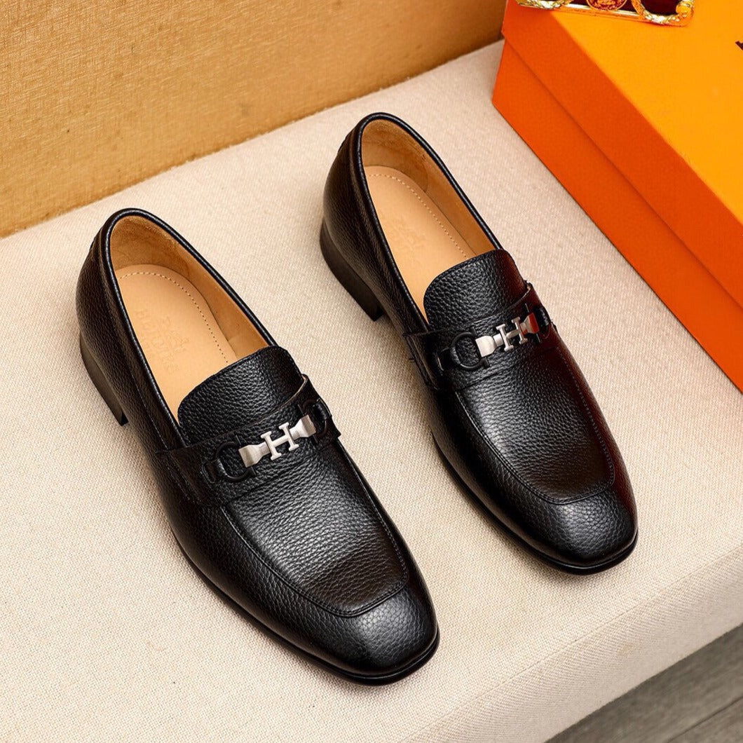 HM CHAIN LOAFER BLACK GRAINED CALFSKIN