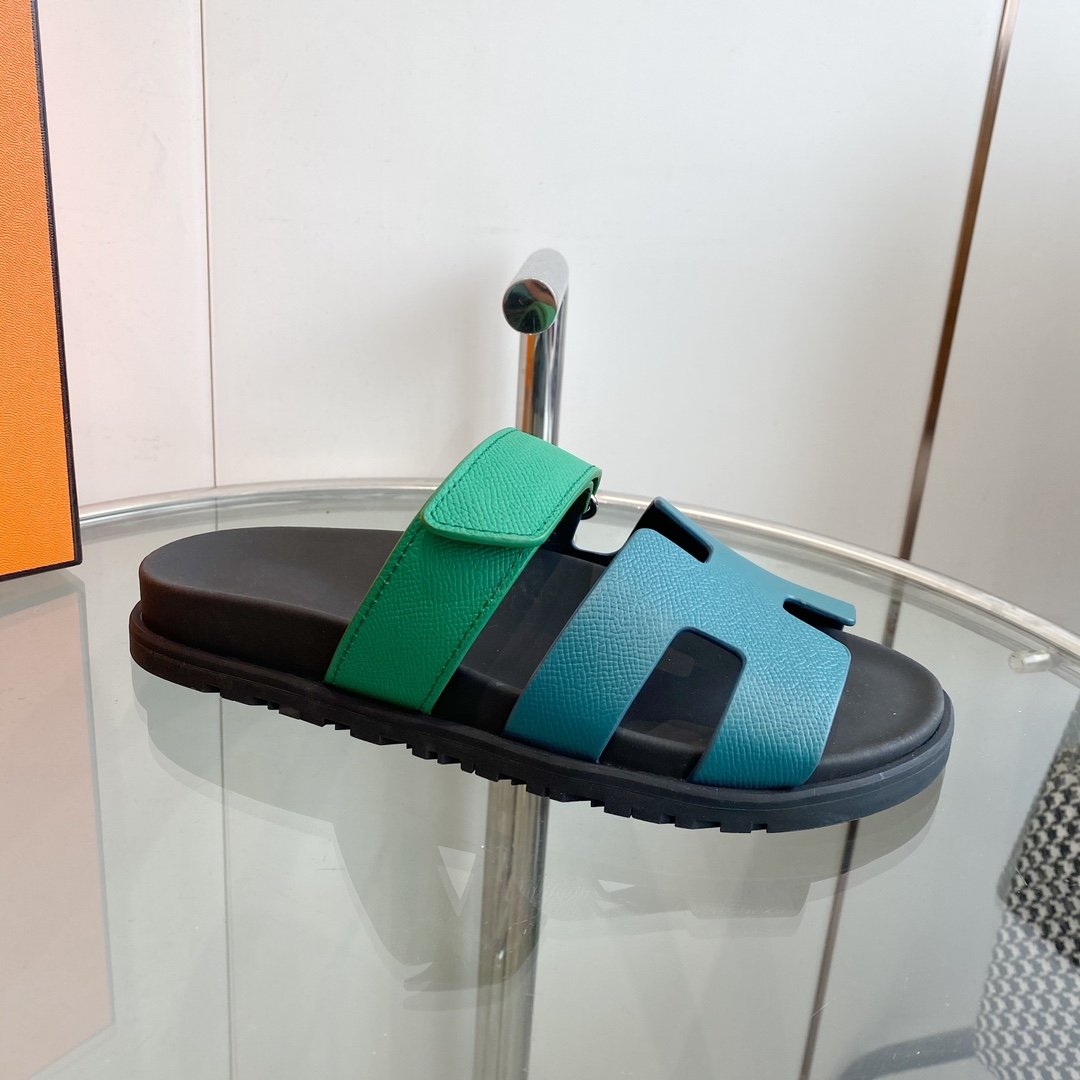 Chypre Sandal Tiffa with blue straps Leather