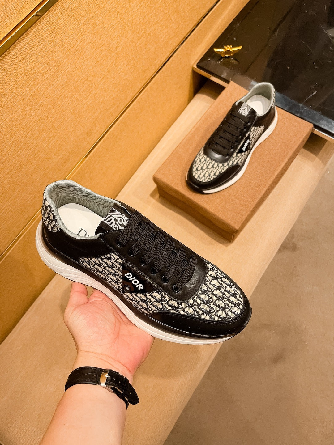 CD SALVATORE FERRAGAMO SNEAKER BLACK JACQUARD