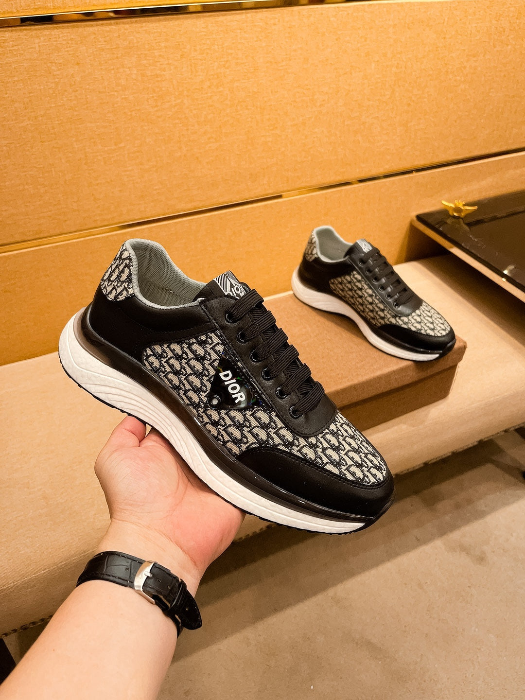 CD SALVATORE FERRAGAMO SNEAKER BLACK JACQUARD