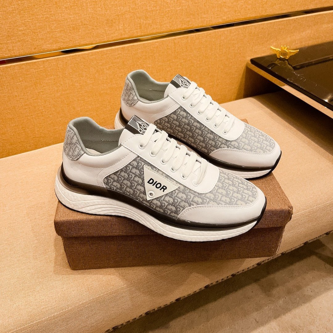 CD SALVATORE FERRAGAMO SNEAKER WHITE AND GRAY JACQUARD