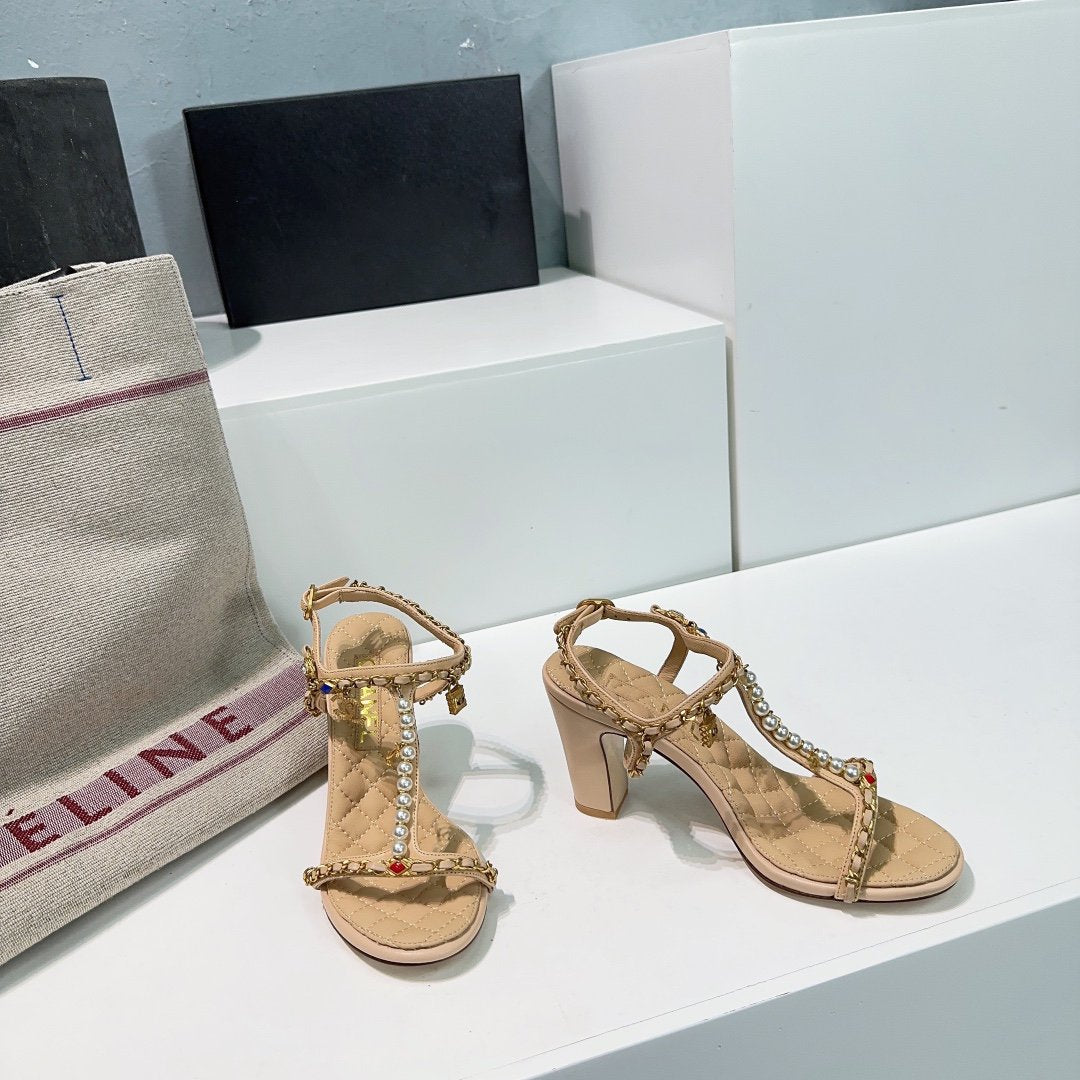 high heel sandal 85 beige quilted calfskin mop