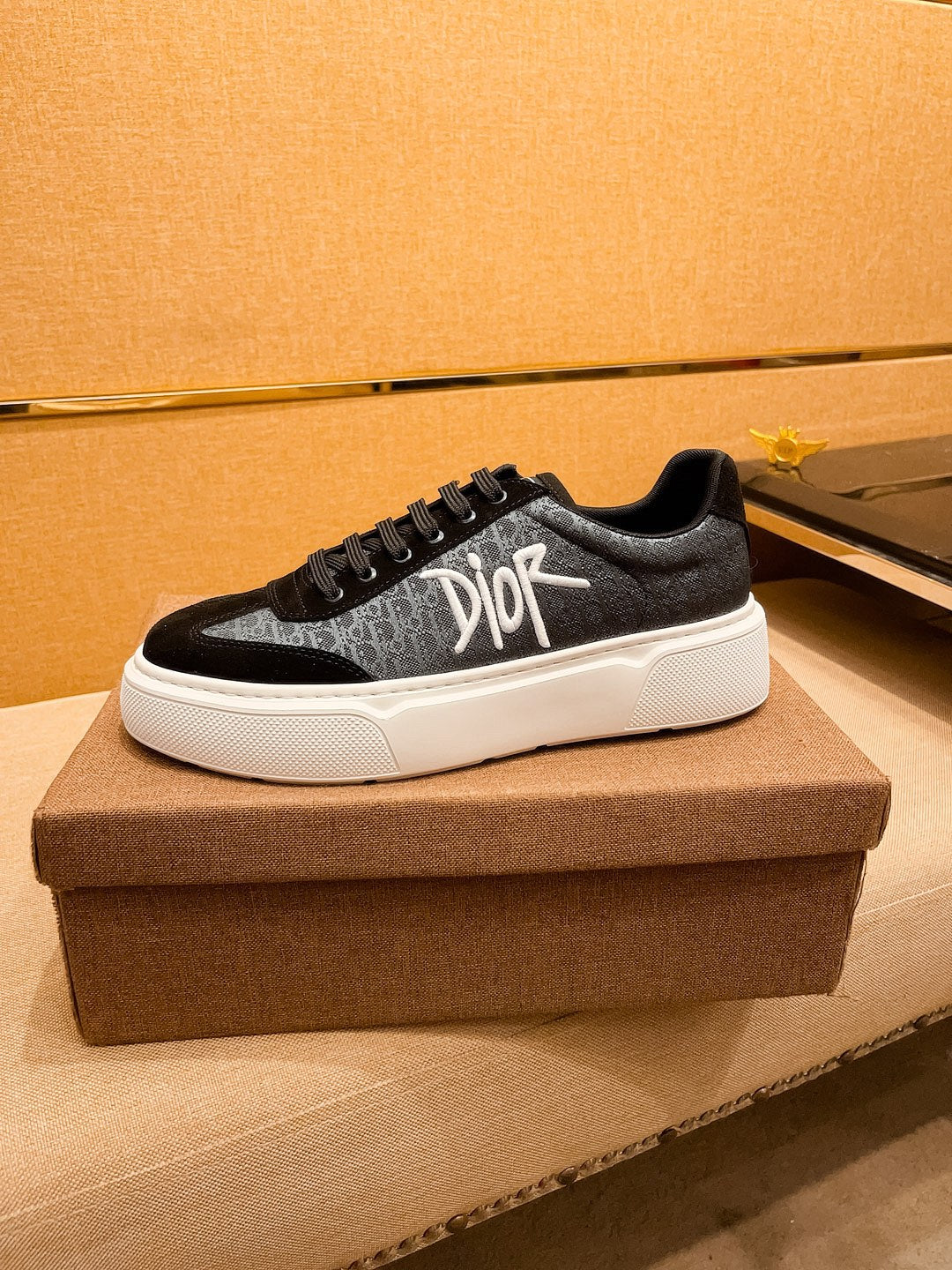 CD HOMME THICK-SOLE SNEAKERS BLACK JACQUARD