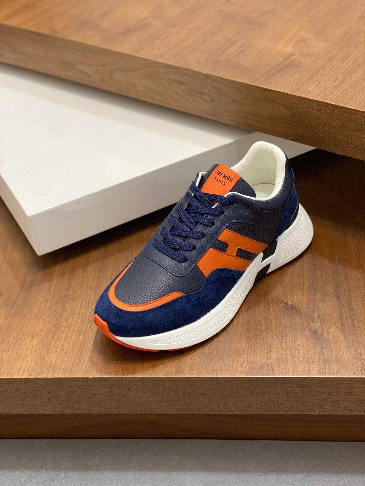 HM HOGAN SNEAKER NAVY CALFSKIN AND SUEDE