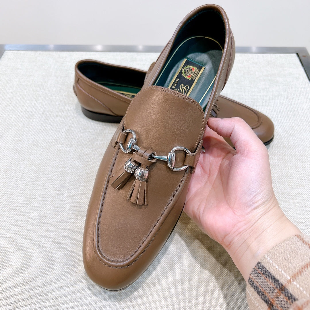 GG Men's Tassel Loafer Brown Calfskin 361356