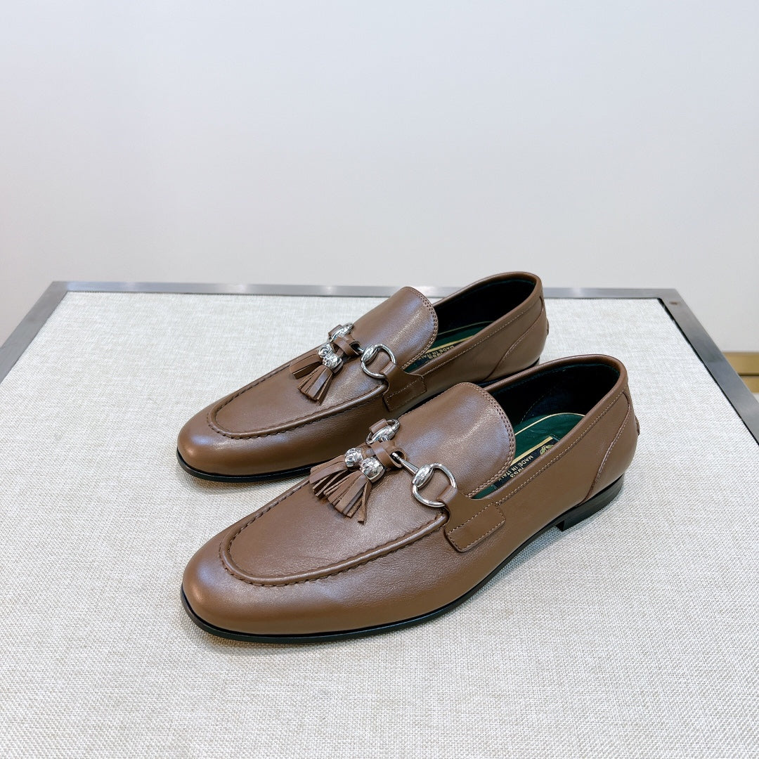 GG Men's Tassel Loafer Brown Calfskin 361356