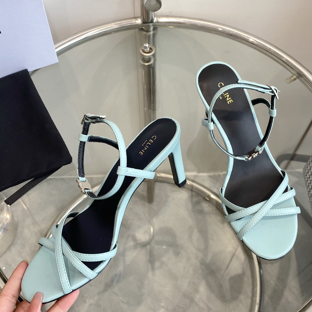 HIGH HEEL 65MM IN SKY BLUE CALFSKIN