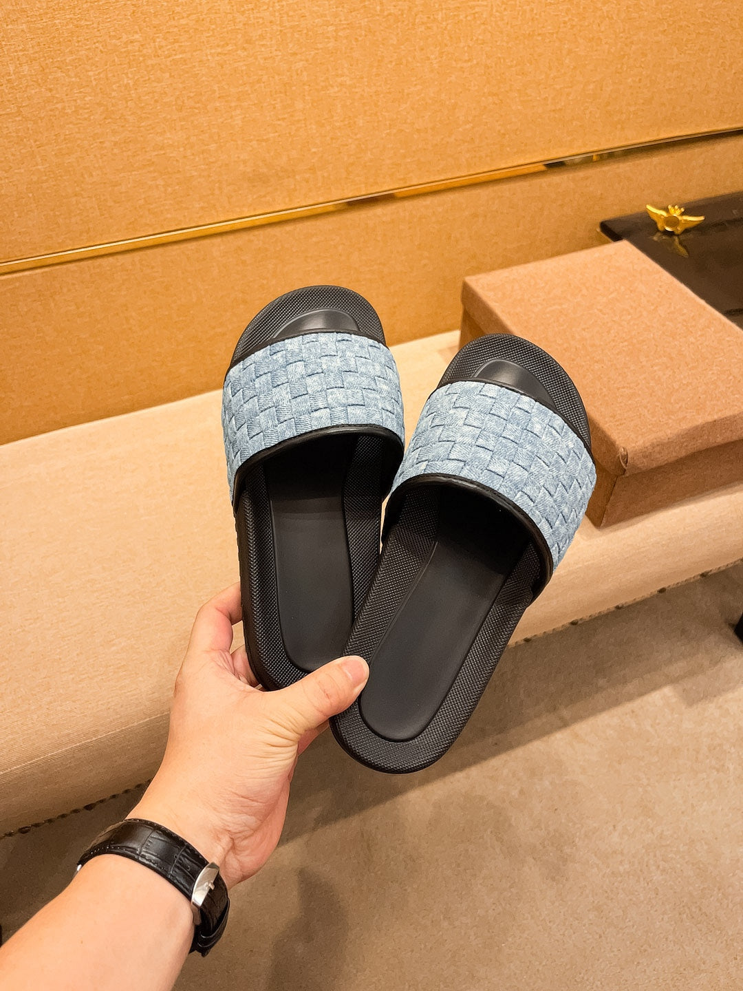 GG Men's Slide Blue Cowhide 111921