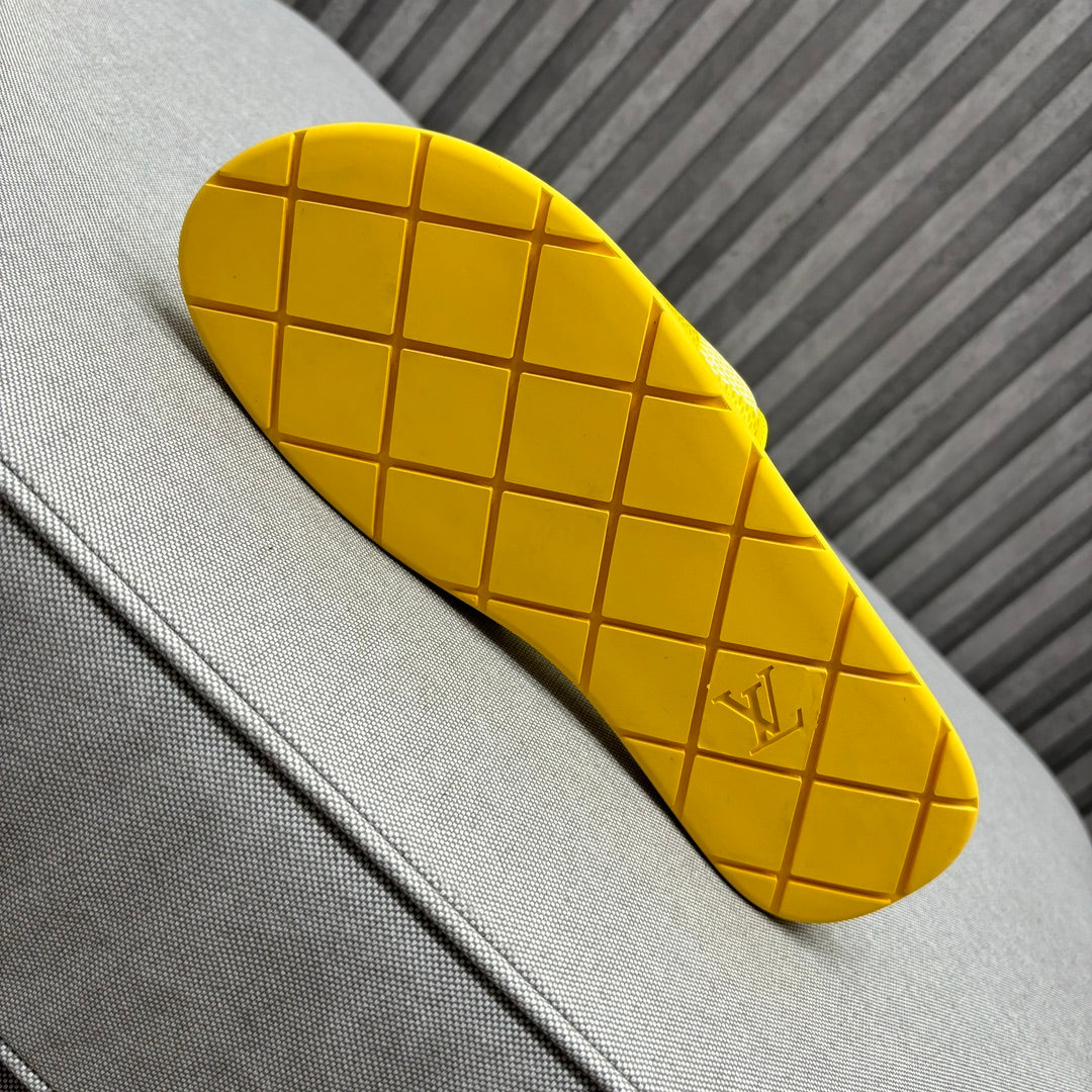 LV VENICE MULE SLIPPERS LEMON YELLOW DAMIER