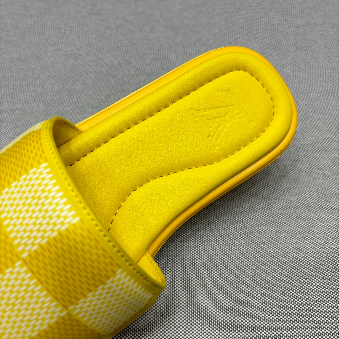 LV VENICE MULE SLIPPERS LEMON YELLOW DAMIER