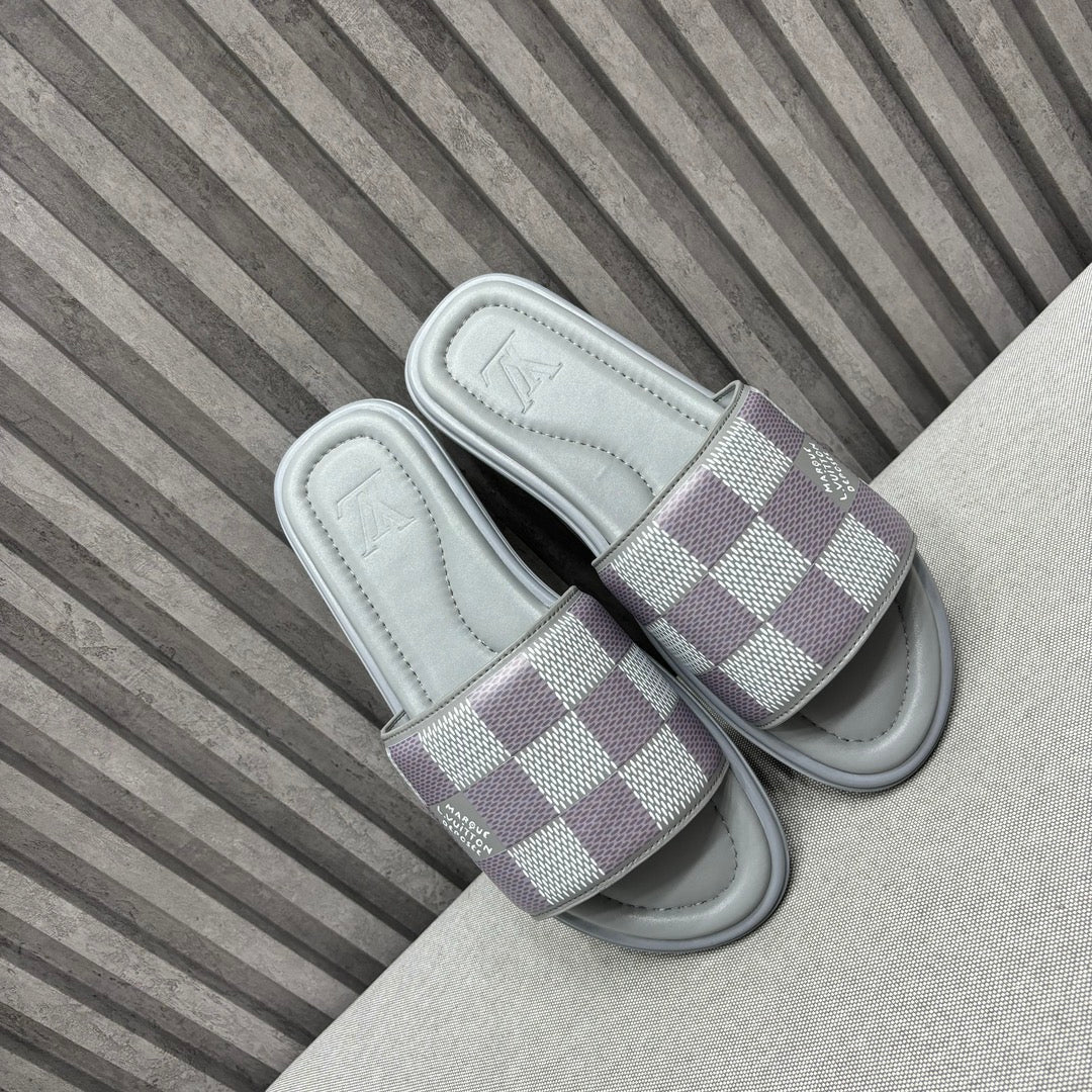 LV VENICE MULE SLIPPERS GRAY DAMIER