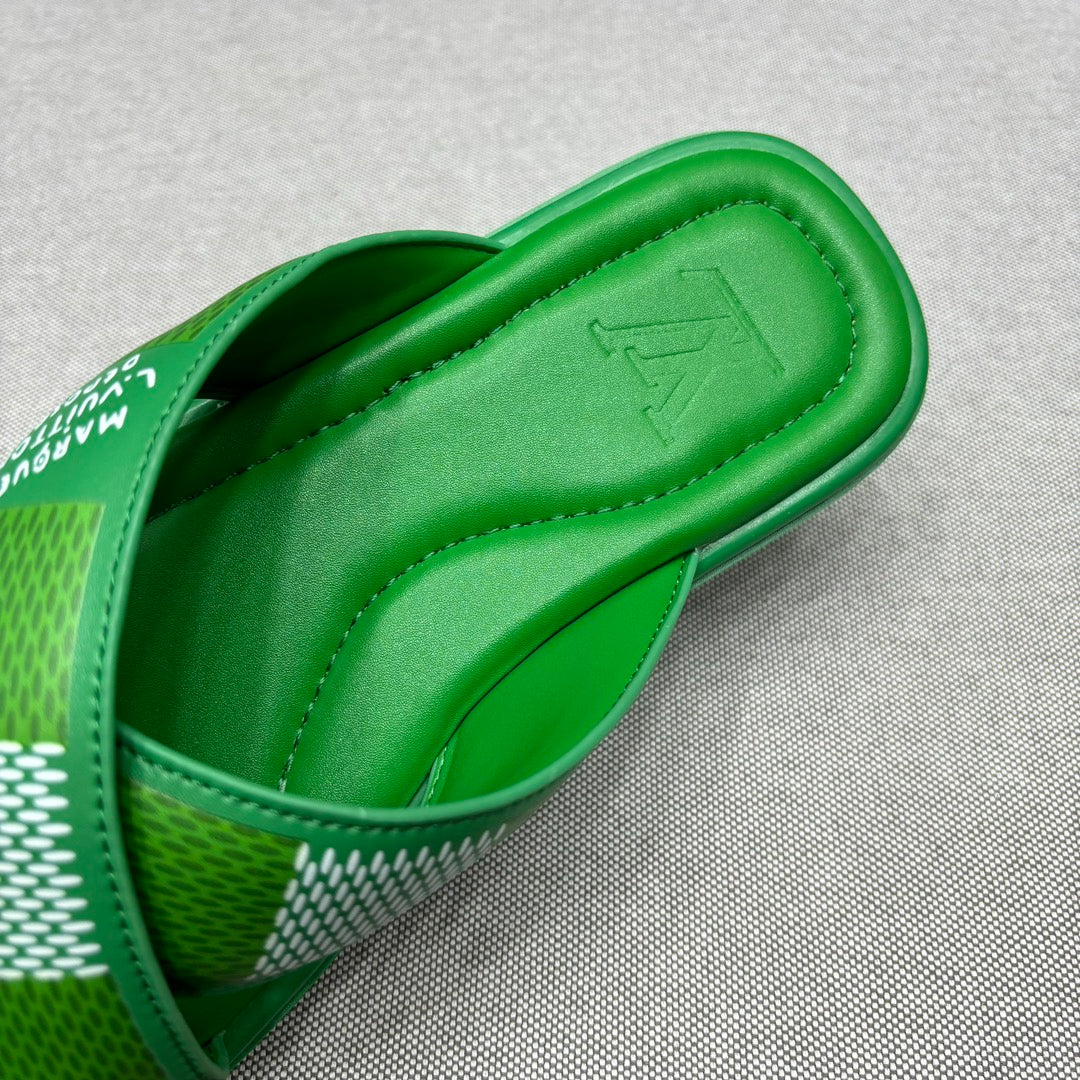 LV VENICE MULE SANDALS KELLY GREEN